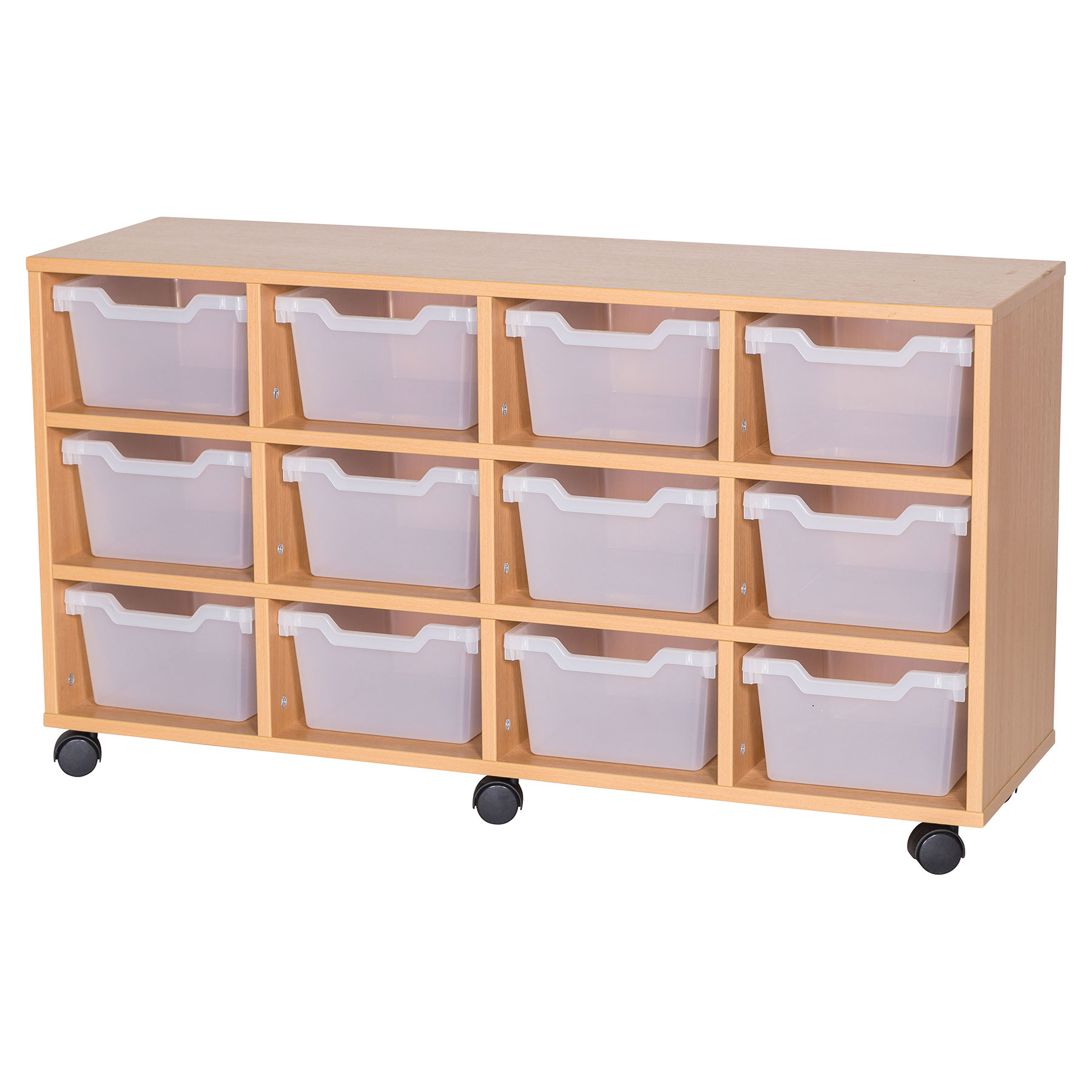 Cubby 12 Deep Tray Quad Mobile Storage