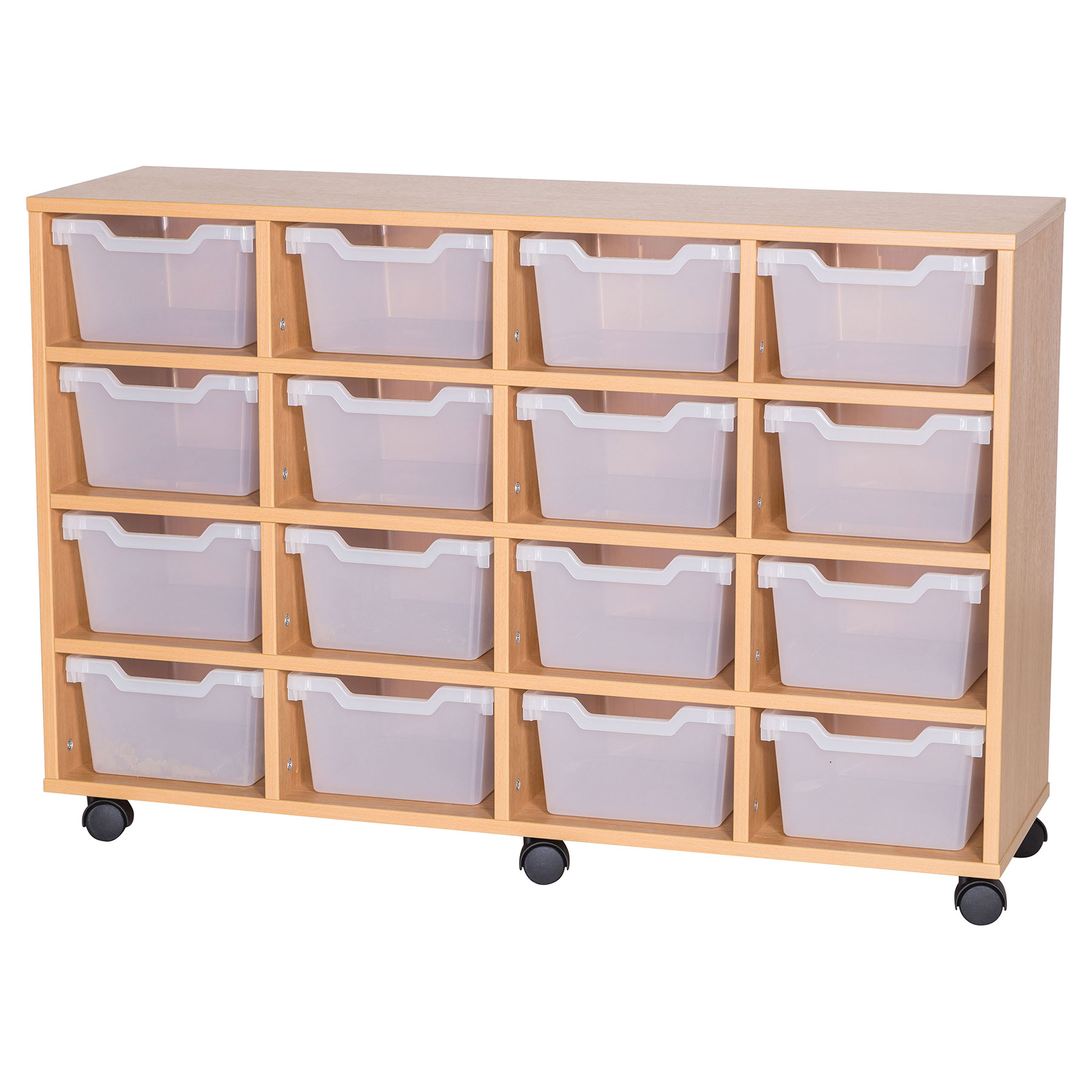 Cubby 16 Deep Tray Quad Mobile Storage