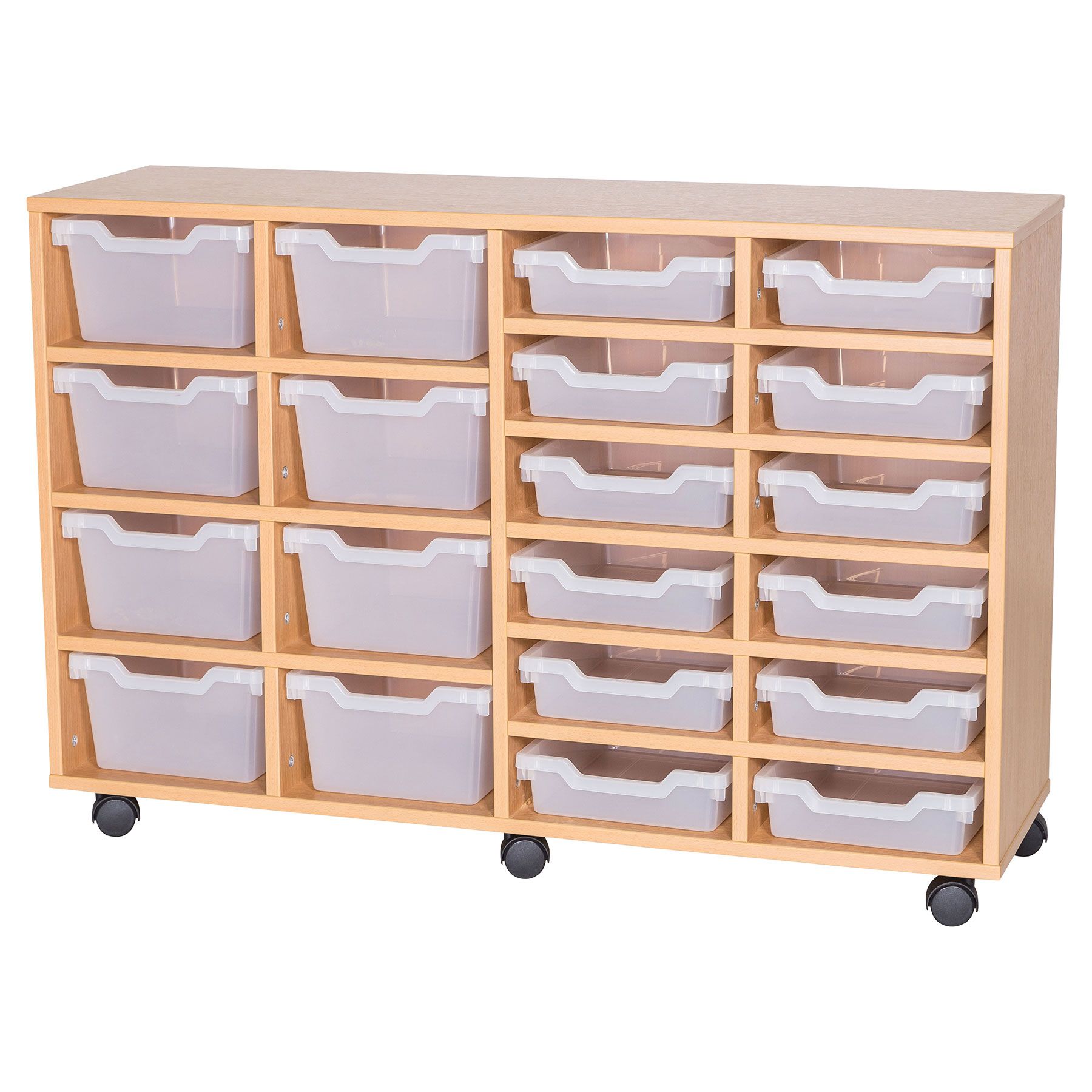 Cubby 8 Deep & 12 Shallow Tray Mobile Storage