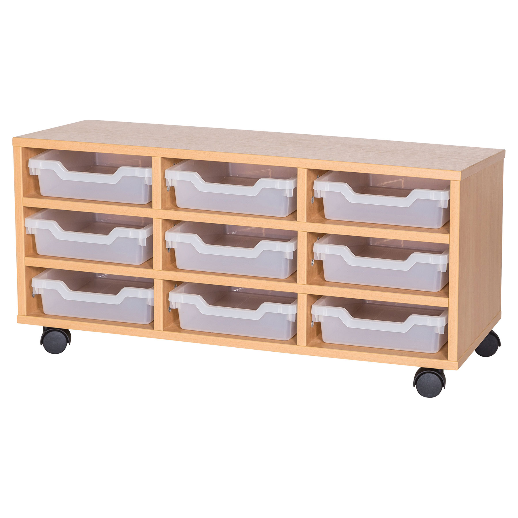 Cubby 9 Shallow Tray Mobile Storage