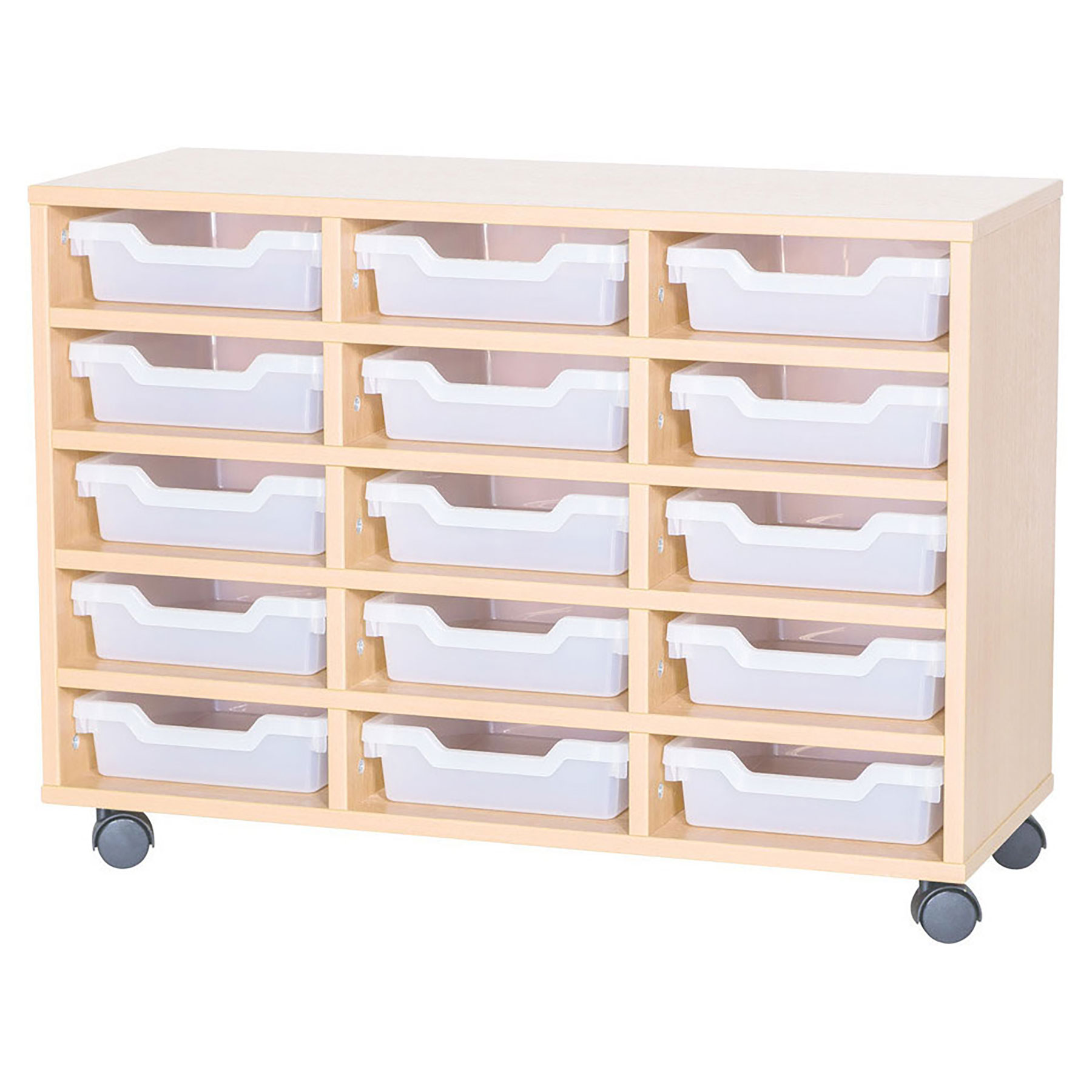 Cubby 15 Shallow Tray Mobile Storage