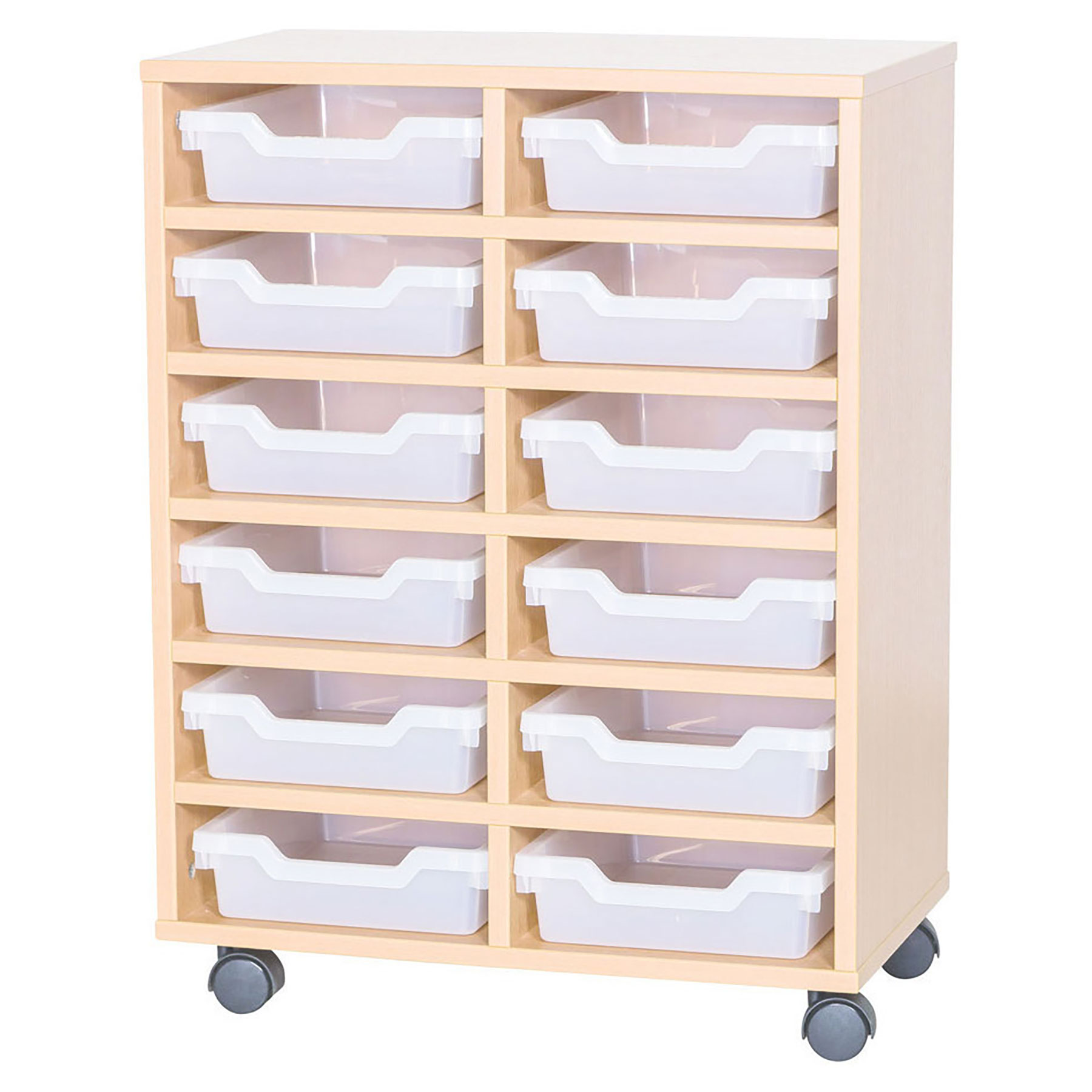 Cubby 12 Shallow Tray Mobile Storage