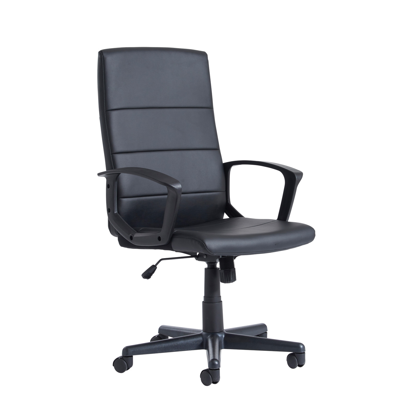 Ascona High Back Managers Chair Black Faux Leather