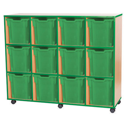 accento 12 Jumbo Tray Mobile Storage + Green Edge