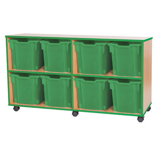 accento 8 Jumbo Tray Mobile Storage + Green Edge