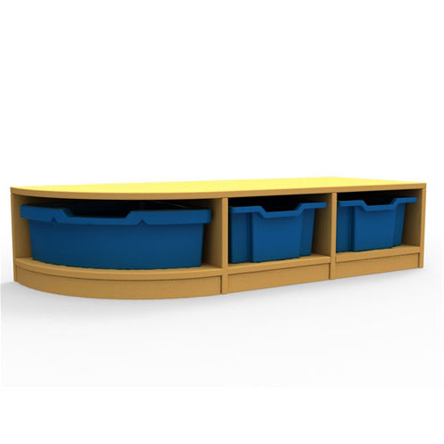 ''Curve'' Double Left-Hand Corner Storage (1 Tray High)