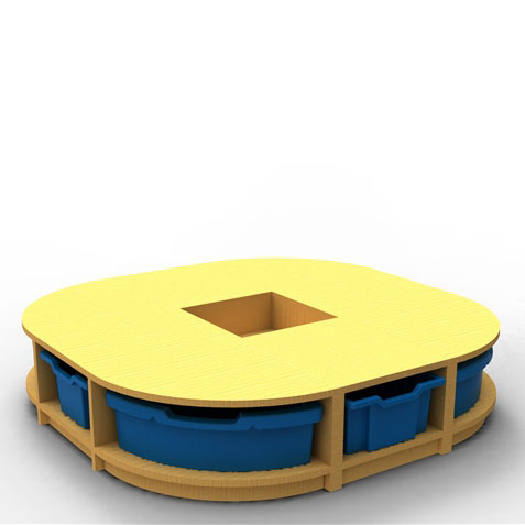 ''Curve'' Island Storage (1 Tray High)