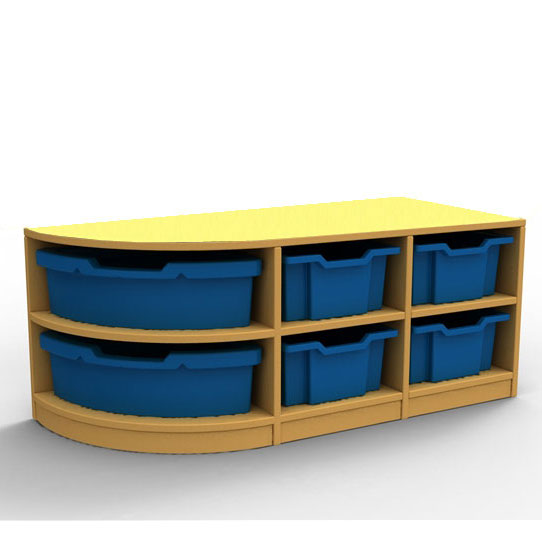 ''Curve'' Double Left-Hand Corner Storage (2 Trays High)