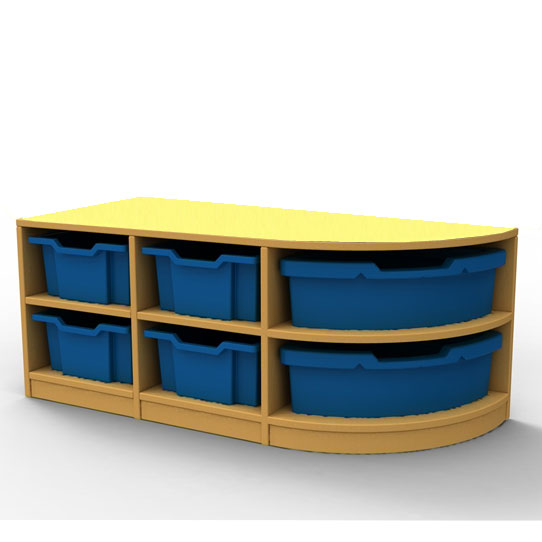 ''Curve'' Double Right-Hand Corner Storage (2 Trays High)