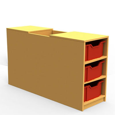 ''Curve'' Book Seat Storage (3 Trays High)