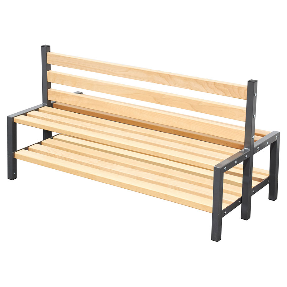 Double Sided Cloakroom Seat + Boot Rack - Black | theClassroom.co