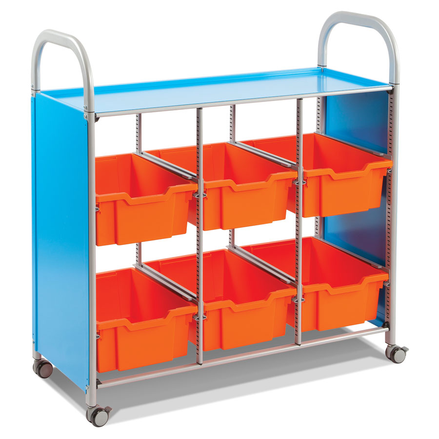 Callero Library Trolley + 6 Deep Trays