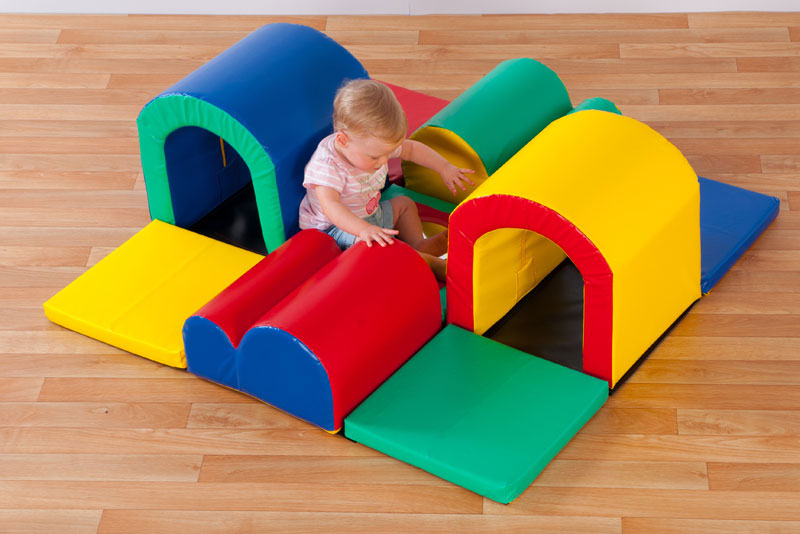 Toddler "Tunnels & Bumps" Multicoloured Soft Blocks