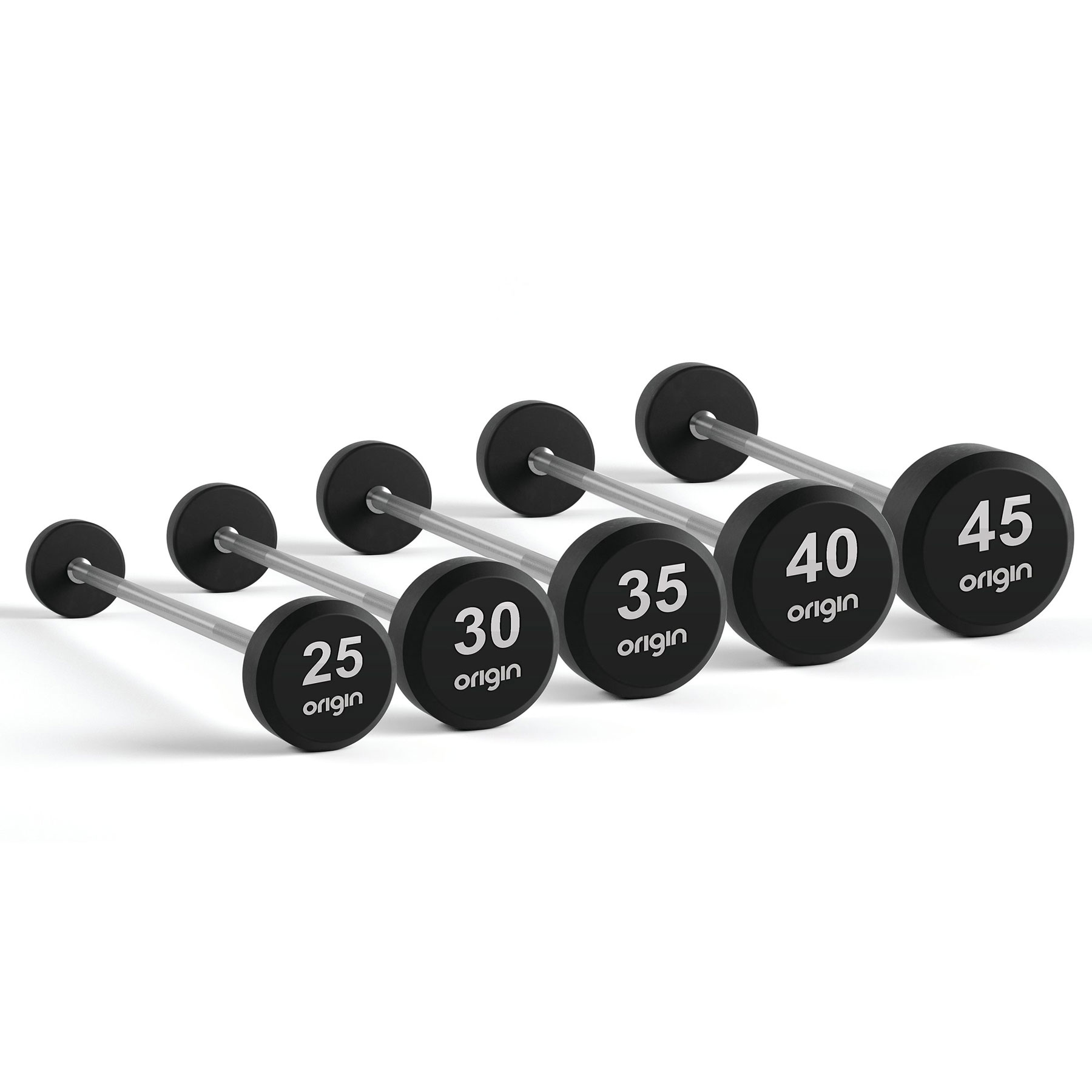 Origin RB3 Rubber Barbell Set Heavy (25Kg, 30Kg, 35Kg, 40Kg, 45Kg)