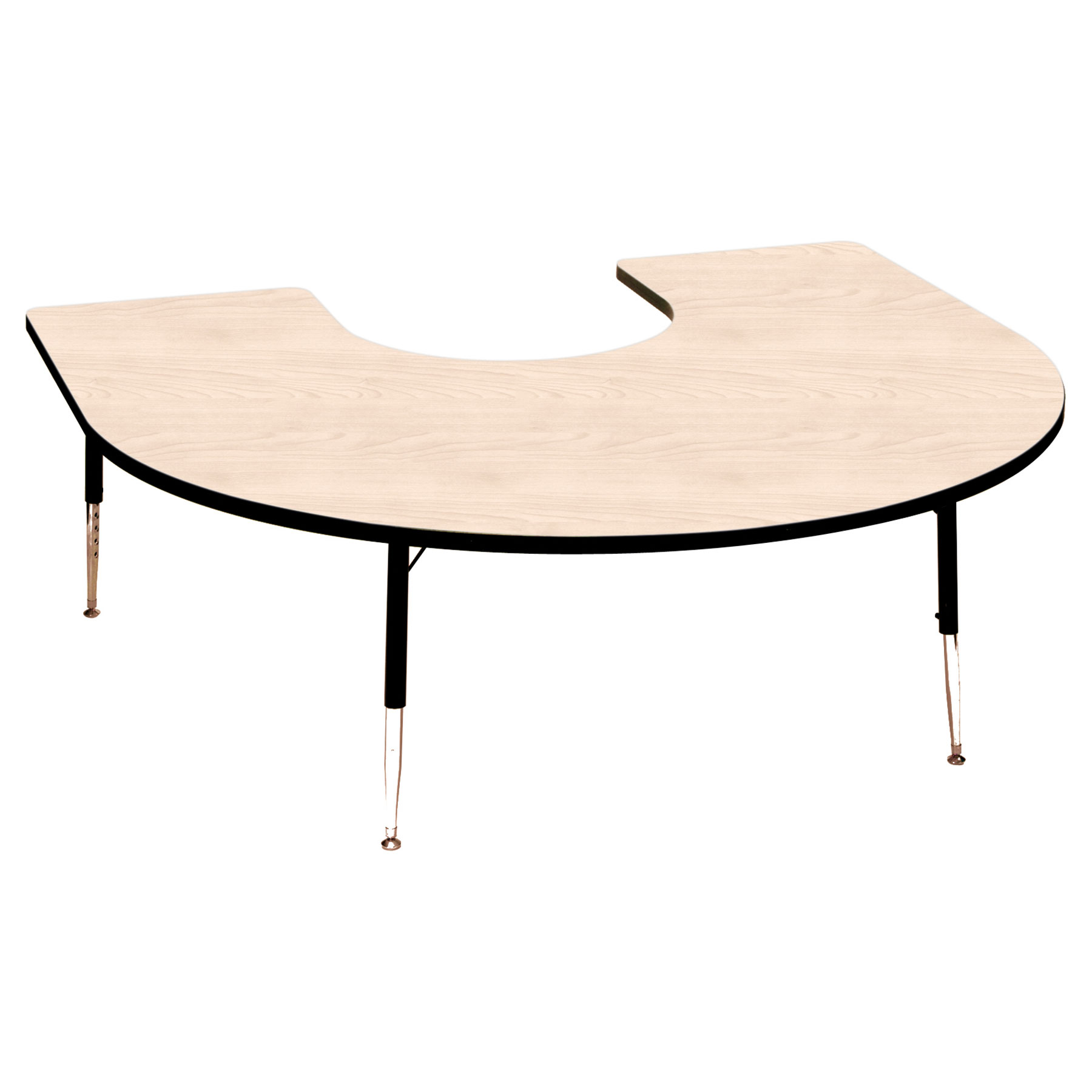 Tuf-Top Height Adjustable Horseshoe Table - Maple