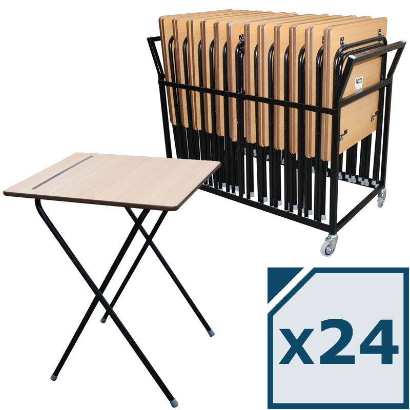 zlite® 24 Premium Safety Folding Exam Desk Plus Trolley Package