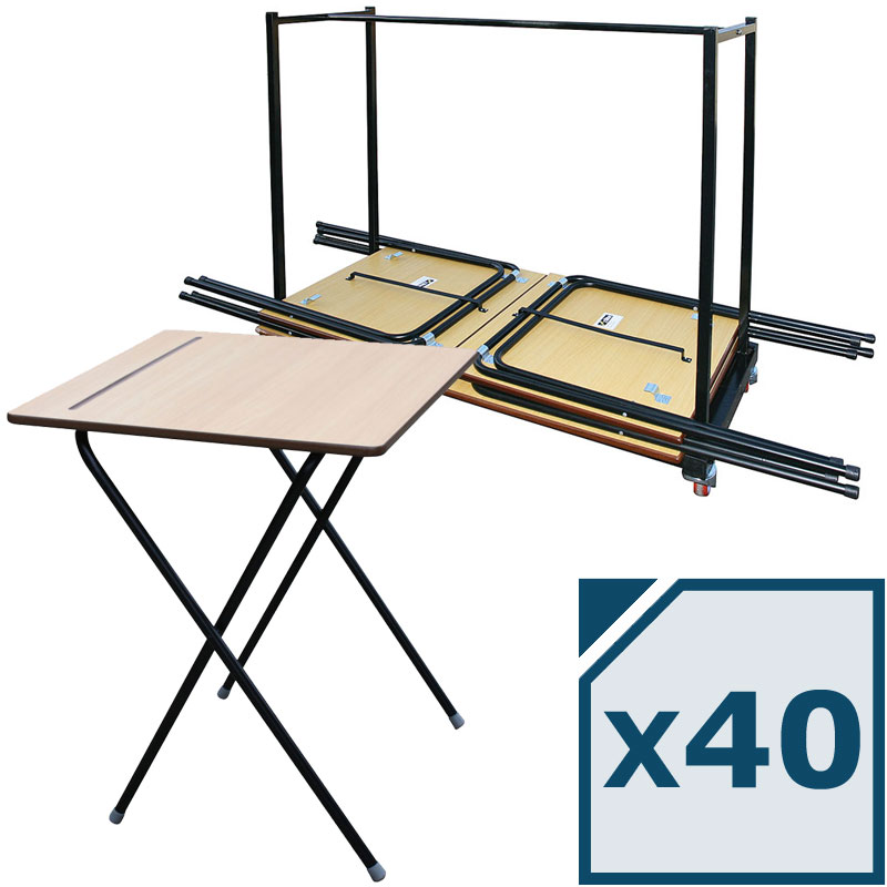 zlite 40 Folding Exam Desk Plus Trolley Package