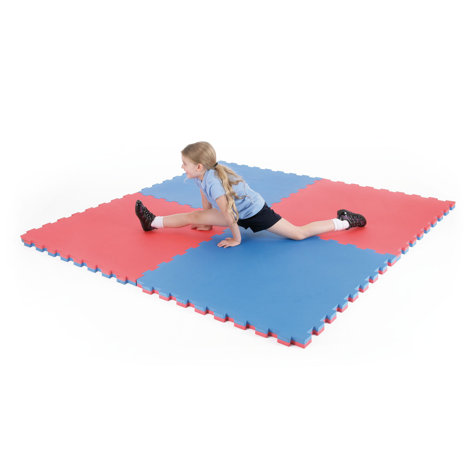 Interlocking Jigsaw Mat Blue/Red Reversible - Standard Finish