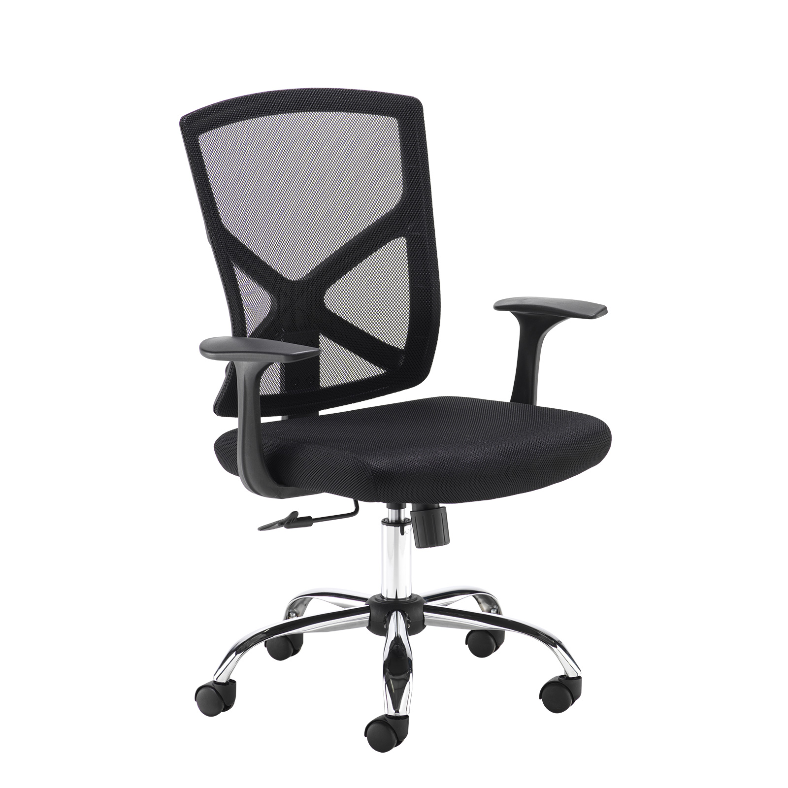Hale Black Mesh Back Operator Chair with Black Fabric Seat
