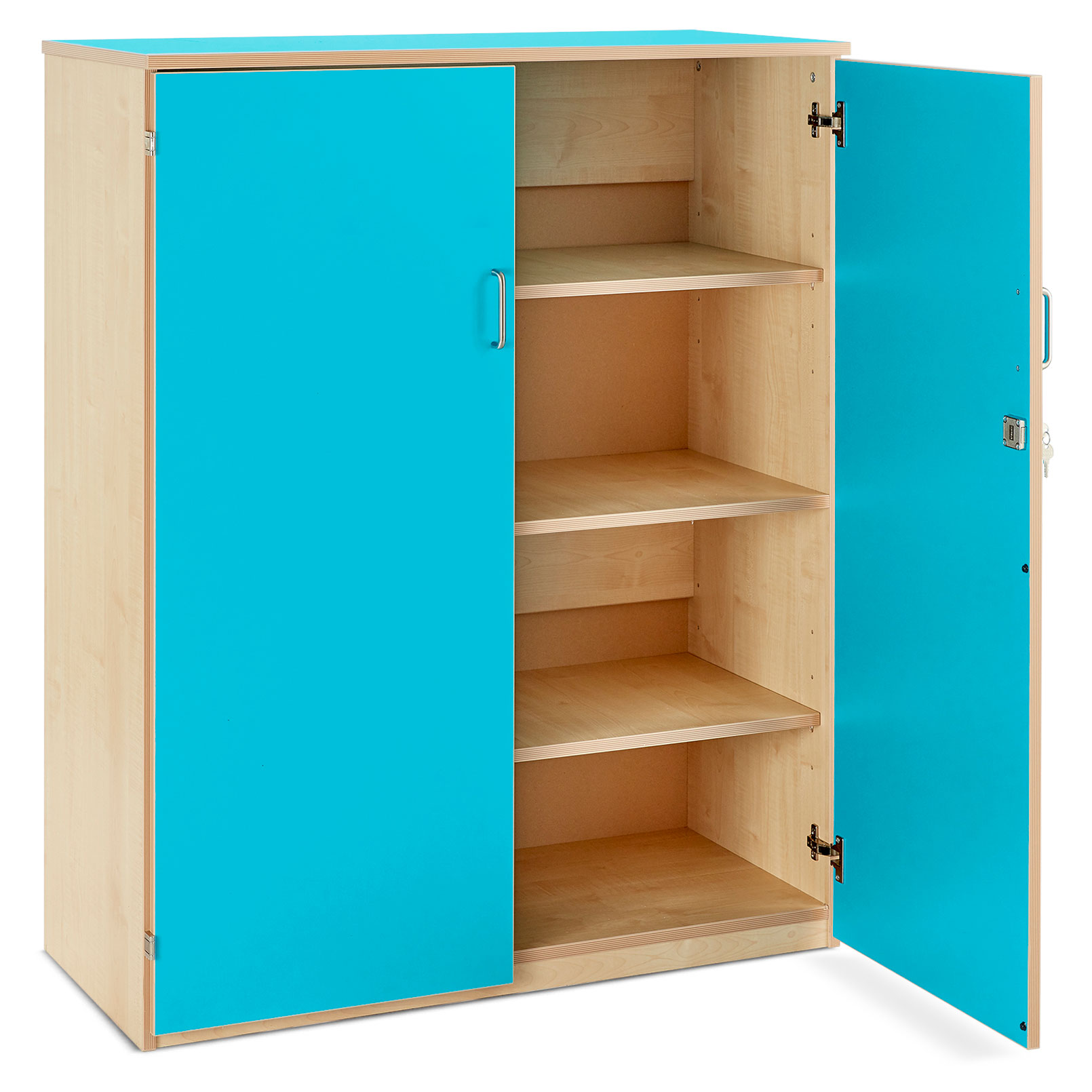 Bubblegum Stock Cupboard with 2 Adjustable Shelves & 1 Fixed Centre Shelf