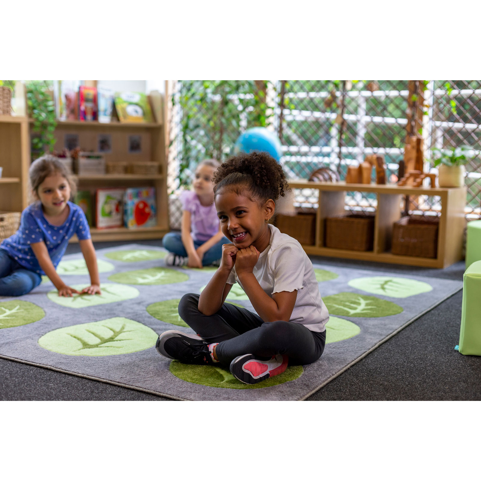 Natural World™ Carved Leaf Placement Carpet | theClassroom.co