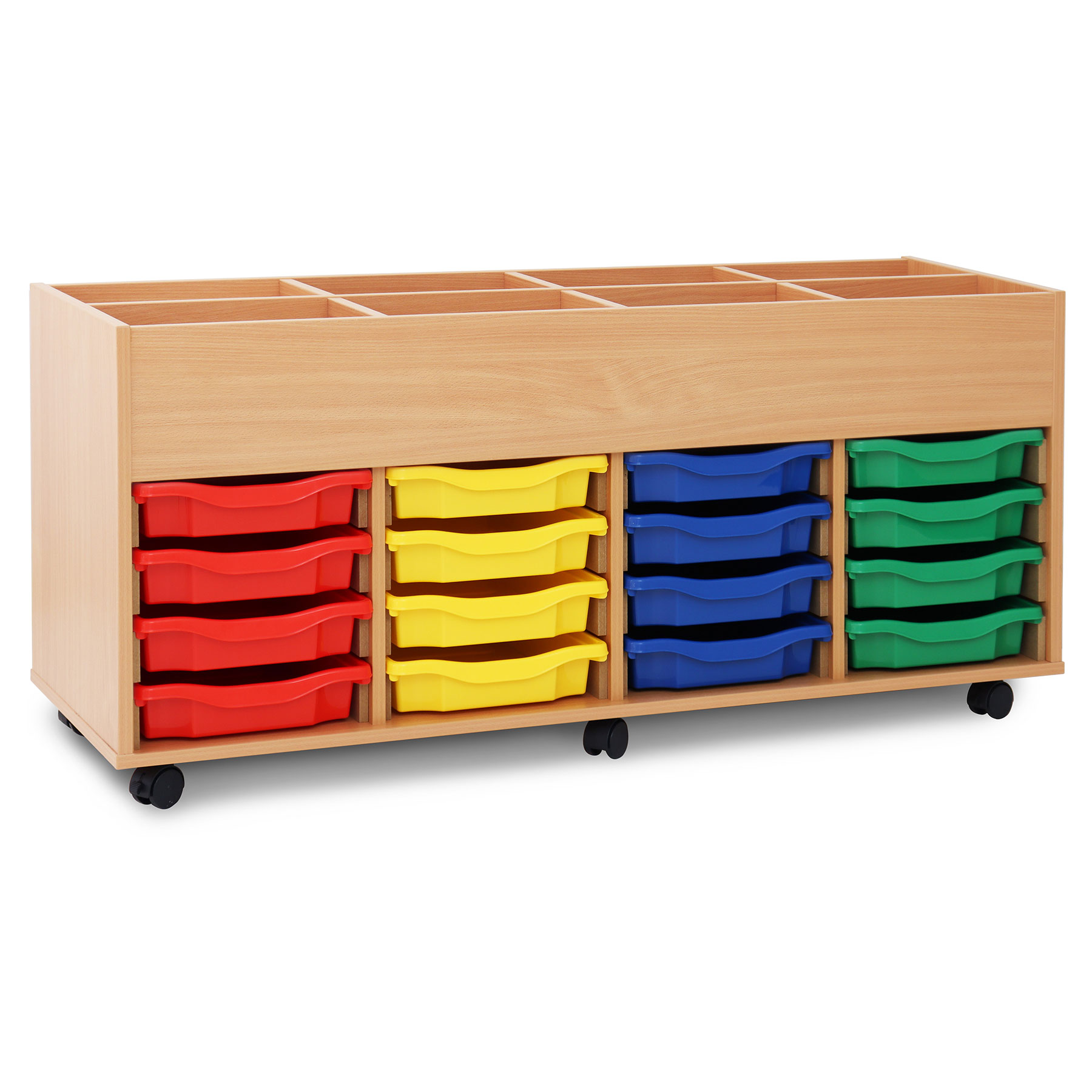 Monarch 8 Bay Mobile Kinderbox with 16 Single Tray Storage