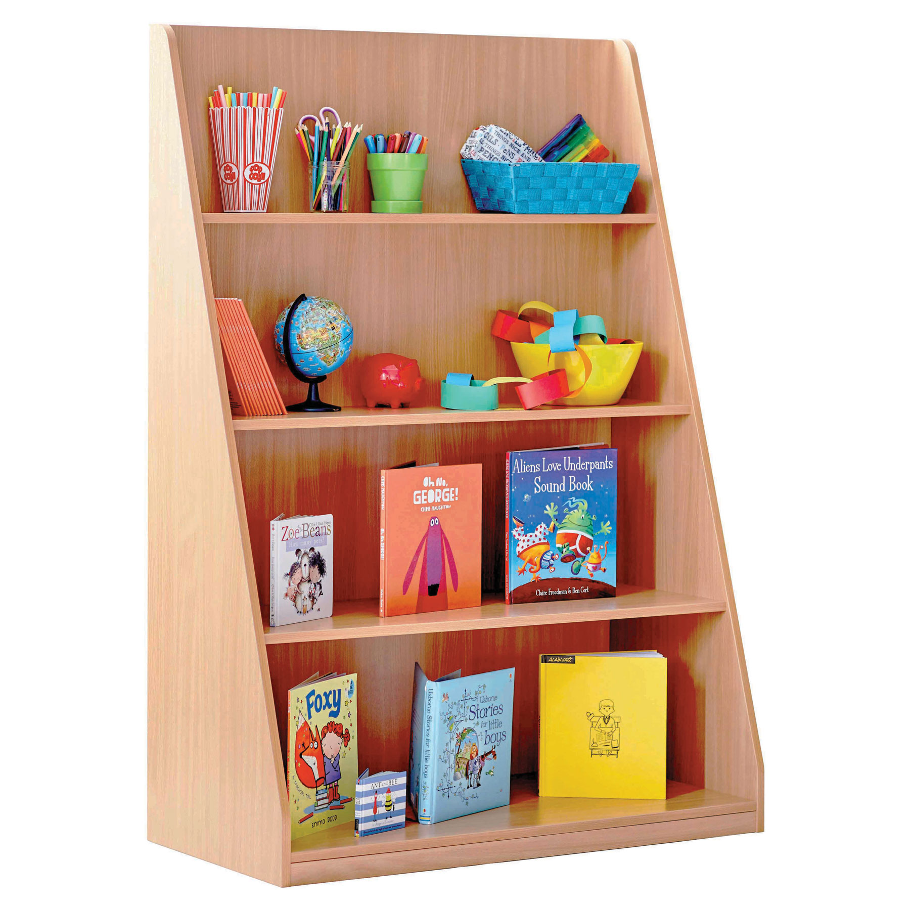 Monarch Single Sided Library Unit with 4 Shelves