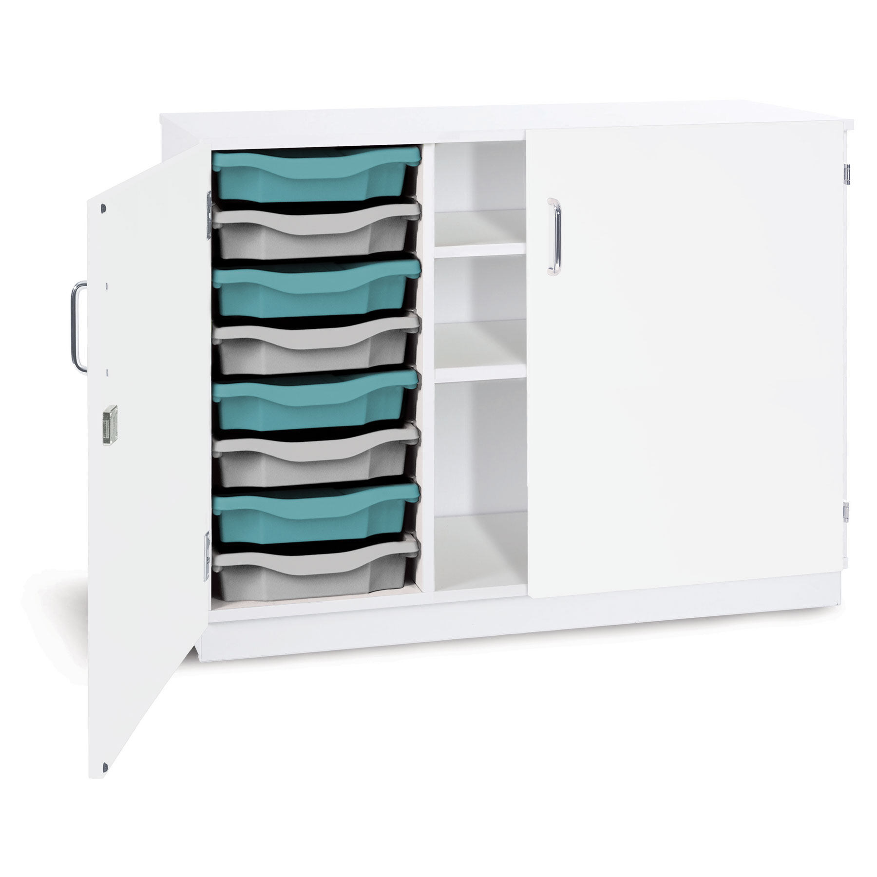 Monarch Premium™ 8 Single Tray, 2 Shelf Unit + Locking Doors (Static)