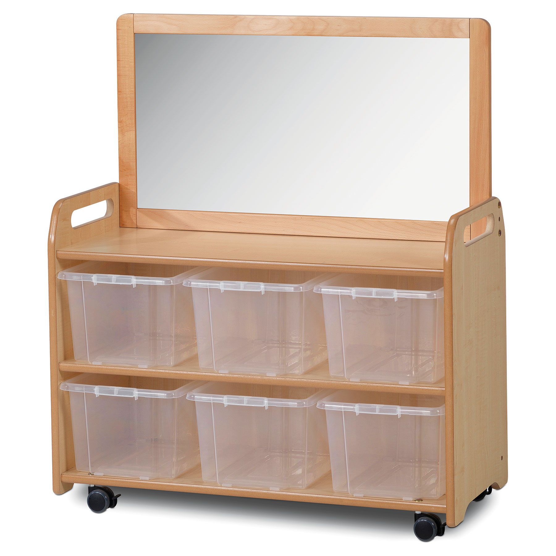 Tall Mirror Storage Unit + Castors