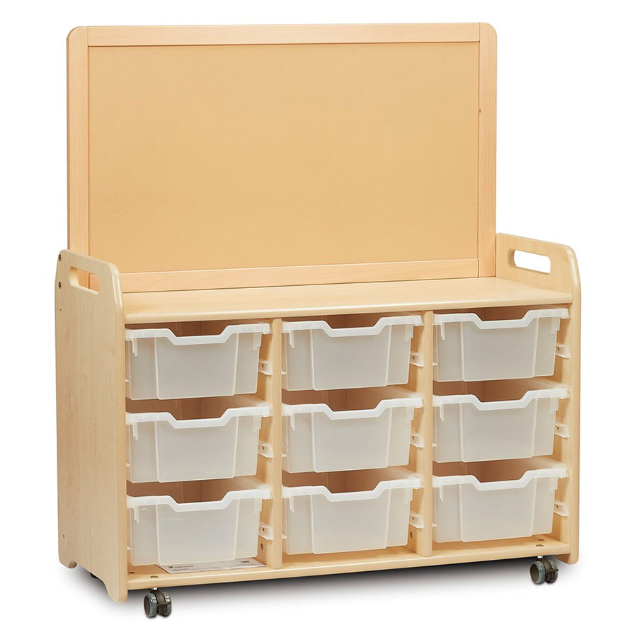 Low Mobile Tray Storage Unit + Display Divider