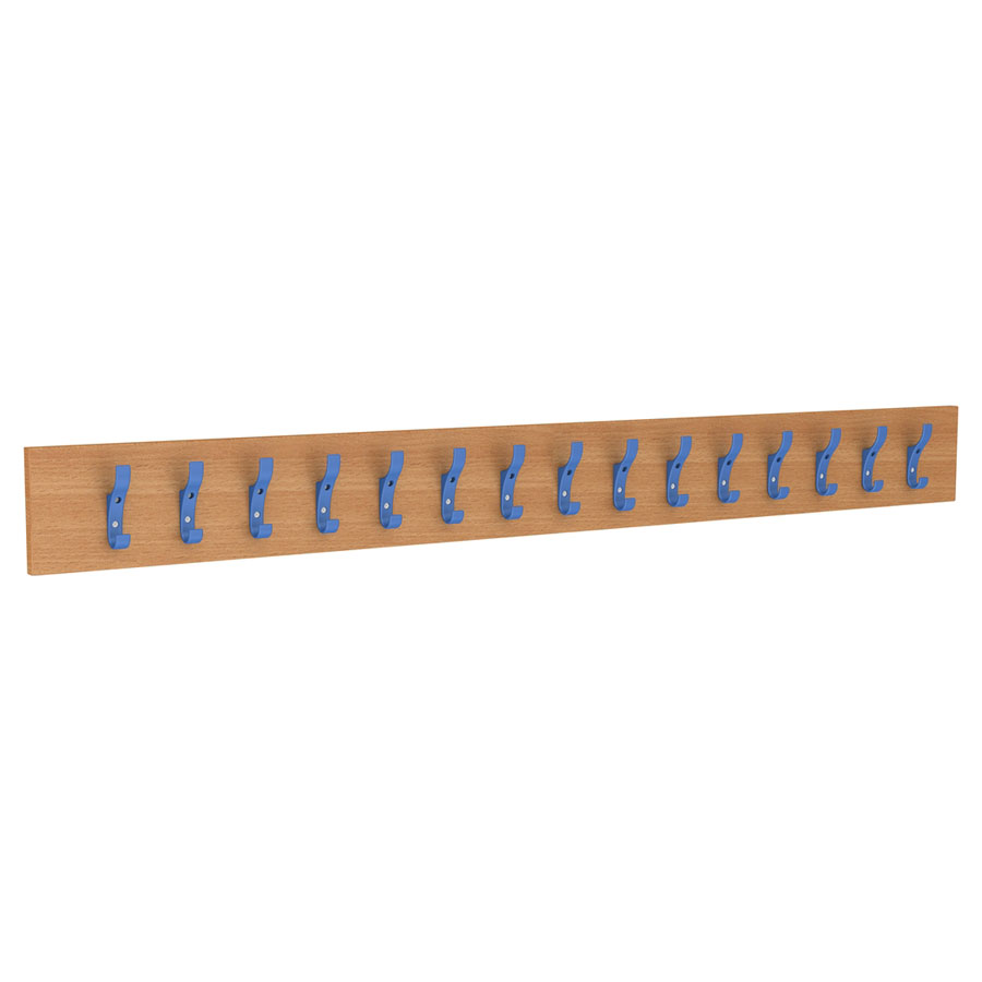 15 Hook Coat Rail - Coloured