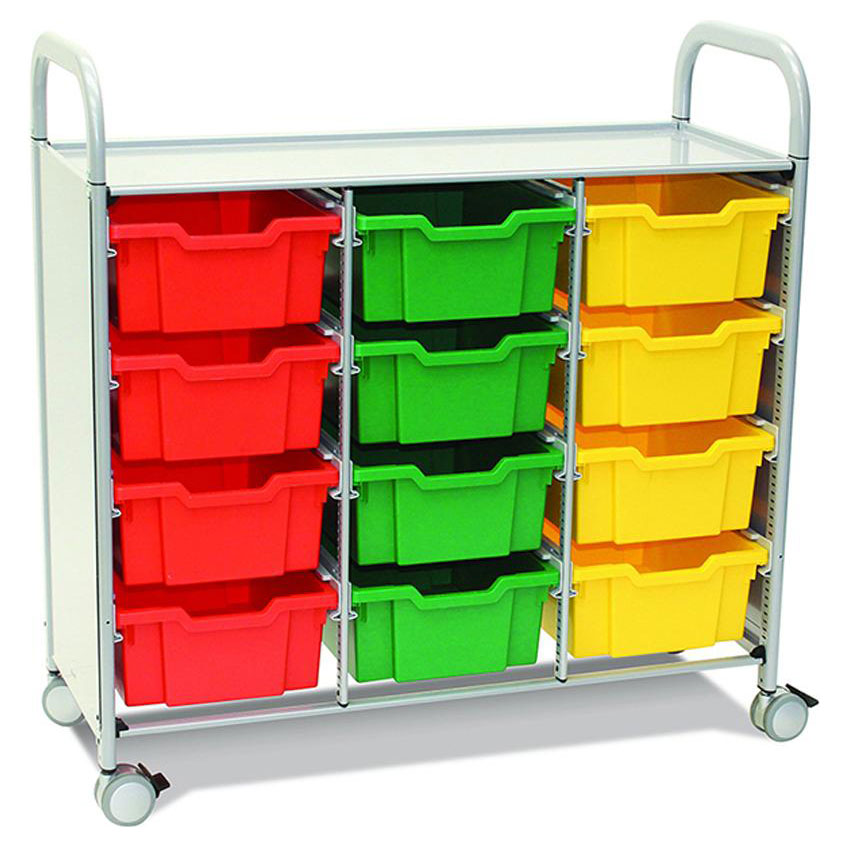 Callero Plus Treble Trolley + 12 Deep Trays