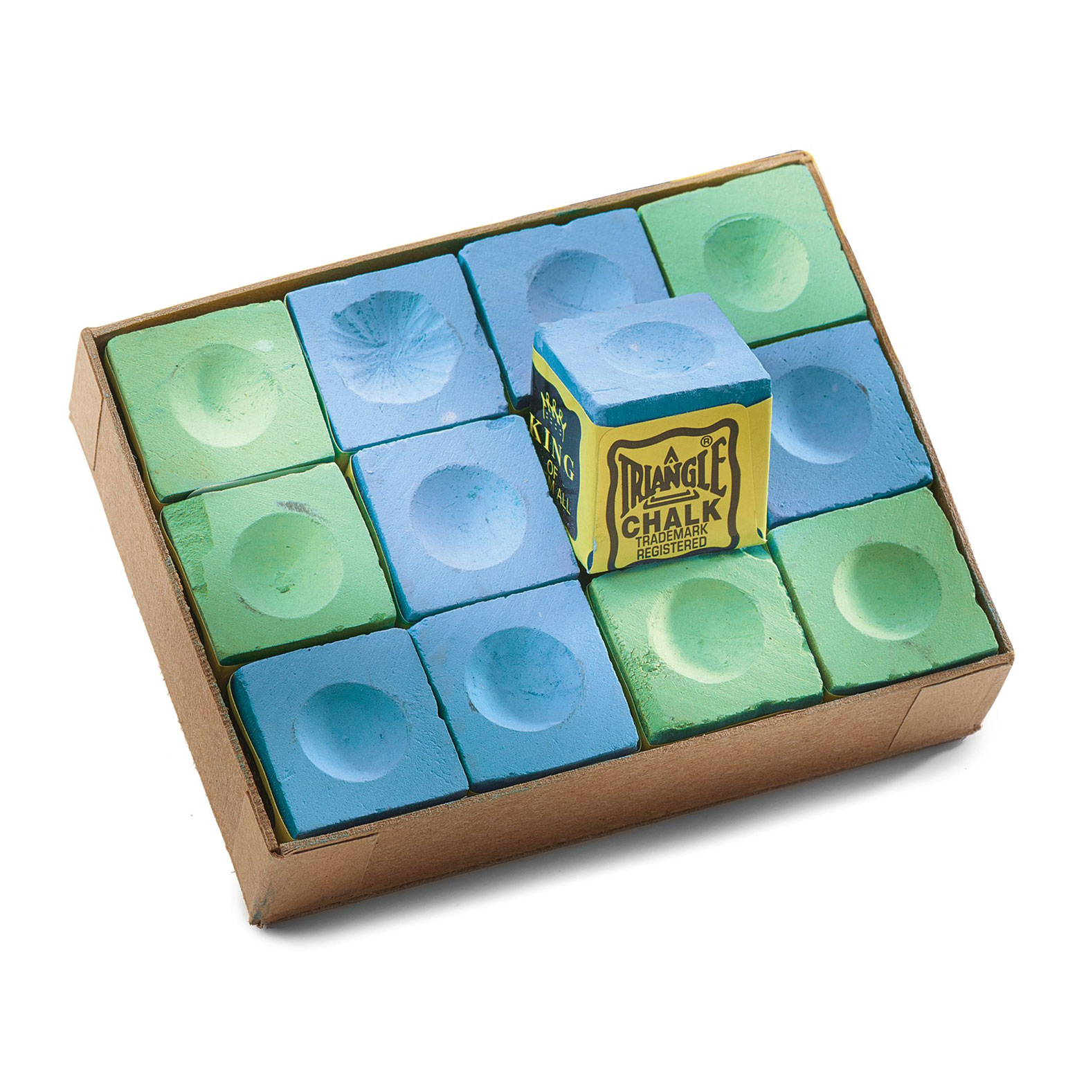 Triangle Cue Chalk Mixed Colours Set of 12