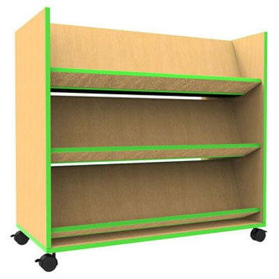 ''The Edge'' Mobile Book Trolley + Angled Shelves