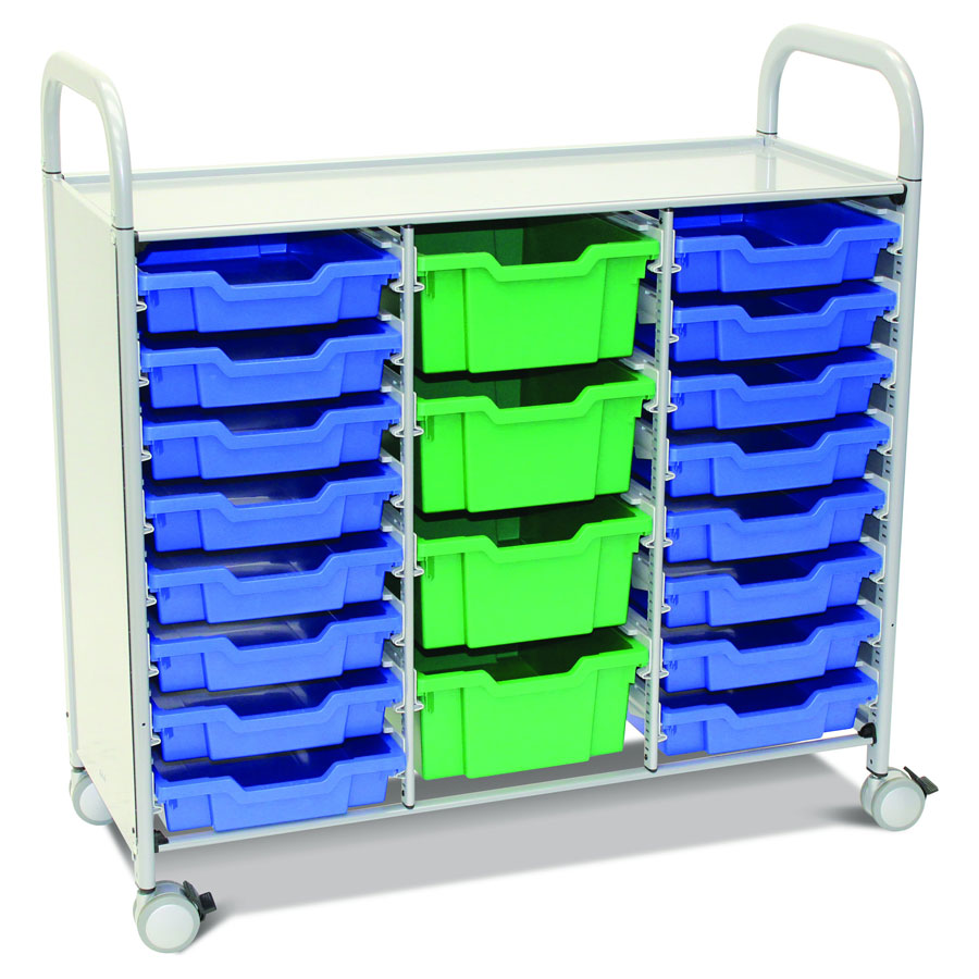 Callero Plus Treble Trolley + 16 Shallow & 4 Deep Trays