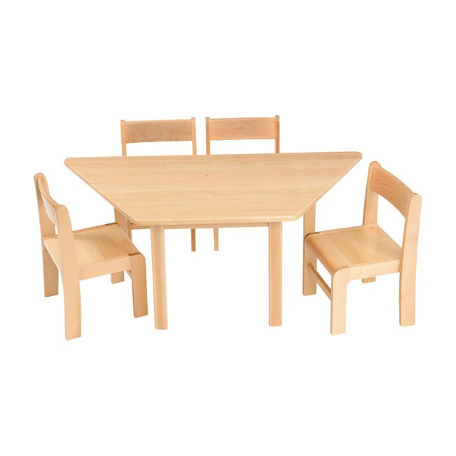 Children's Trapezoidal Solid Wooden Table
