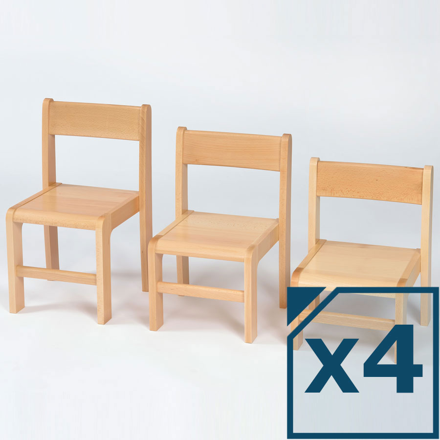 Children's Wooden Classroom Chairs (Pack of 4)