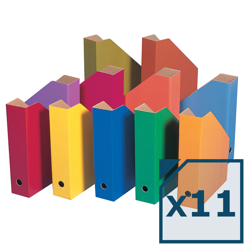 Colour Filing Boxes - Curriculum Colours (Pack of 11)