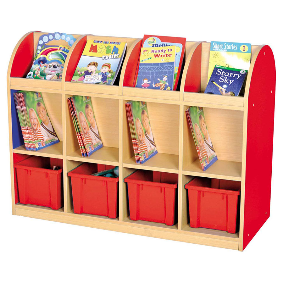 Milan Double Sided Book Storage - 4 Trays