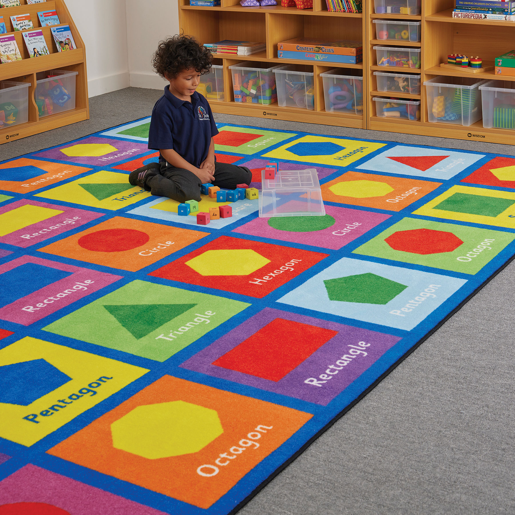 Large Shapes Learning Rug