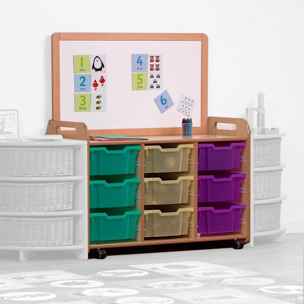 Low Mobile Tray Storage Unit + Magnetic Divider