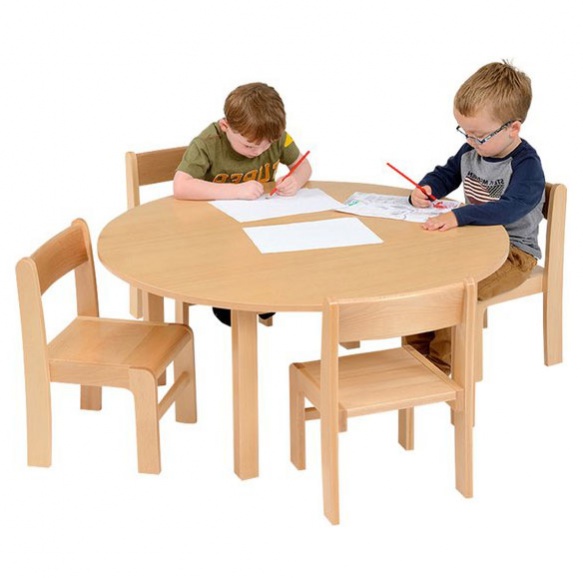 Nursery Round Wooden Table (Veneer) & Chairs Package