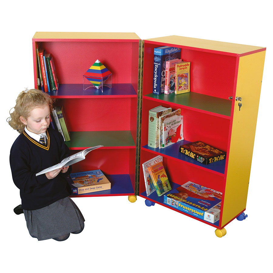 Primary Colours Mobile Fold-Away Bookcase