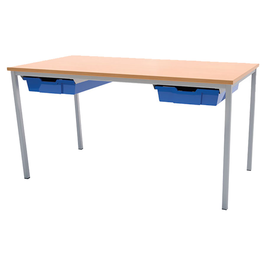 Rectangular School Desk + Trays