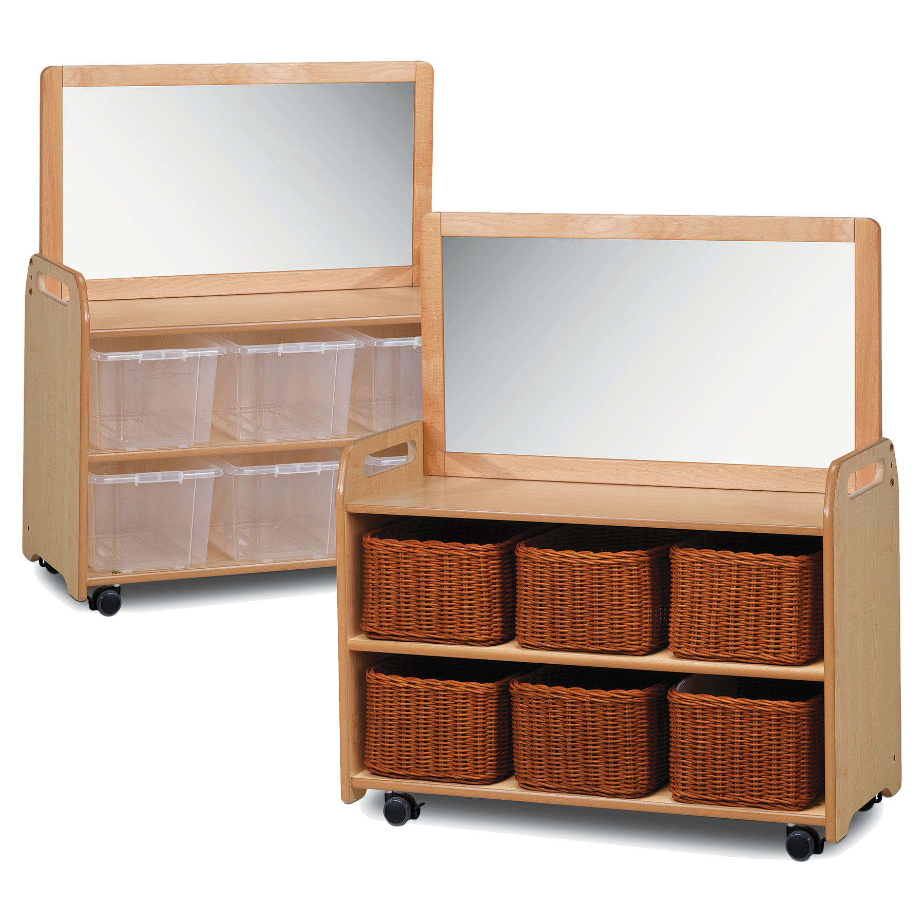 Tall Mirror Storage Unit + Castors