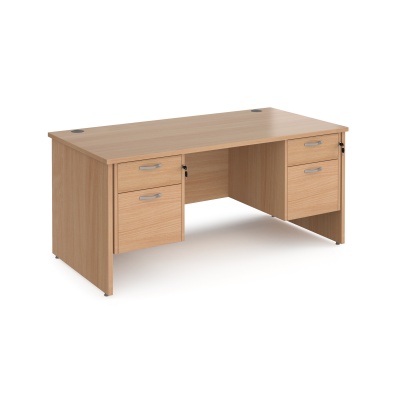 Maestro 25 Straight Desk with Two 2 Drawer Pedestals & Panel End Leg 800mm Deep