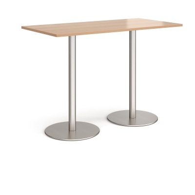 Monza Rectangular Poseur Table with Flat Round Bases