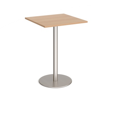 Monza Square Poseur Table with Flat Round Base