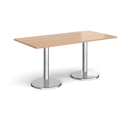 Pisa Rectangular Dining Table with Round Chrome Bases