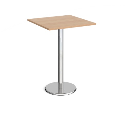 Pisa Square Poseur Table with Round Chrome Base